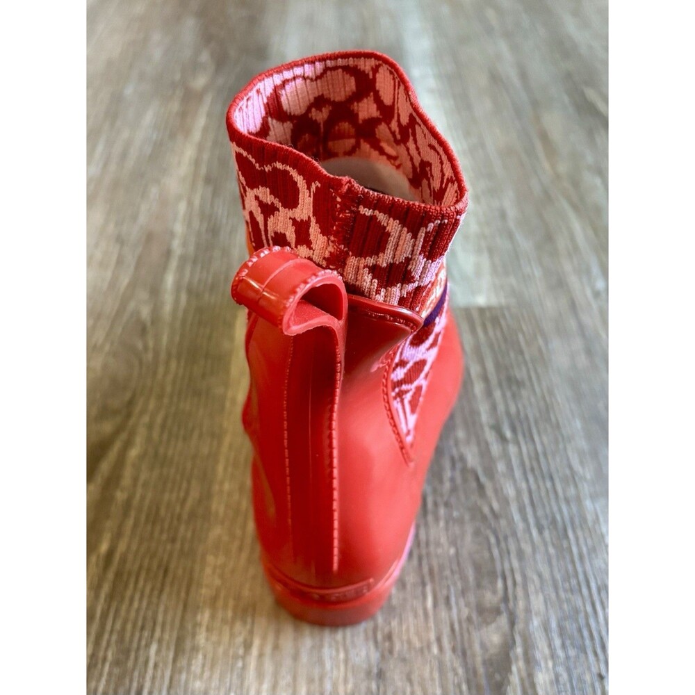Coach Rivington Red Candy Apple Rain Boot Ankle RIGHT SHOE ONLY AMPUTEE Size 7 - Picture 3 of 7